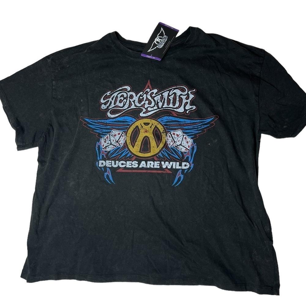 Aerosmith Deuces Are Wild Black Graphic Tee Women’s Size XXL​​​​